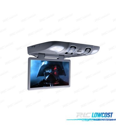 ÉCRAN DE TOIT GRIS 15,6" AVEC DVD HAUT-PARLEURS ÉCLAIRAGE ET JEUX 32BIT