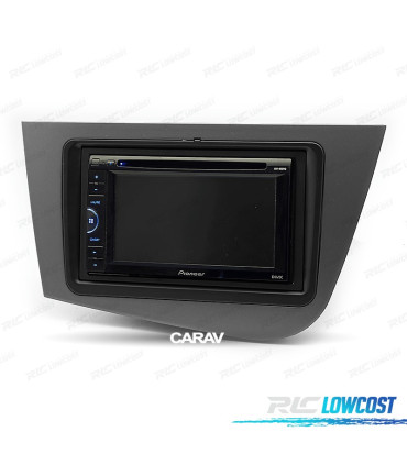 FACADE AUTORADIO 2-DIN GRIS POUR SEAT LEON 05-12