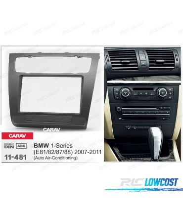 FACADE AUTORADIO 2 DIN NOIR BMW SÉRIE 1 E81 E82 E87 E88
