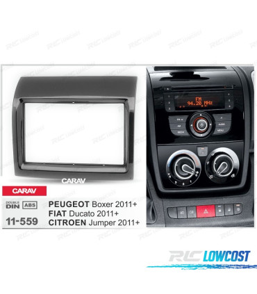 FACADE AUTORADIO 2 DIN NOIR BRILLANT POUR CITROEN JUMPER PEUGEOT BOXER FIAT DUCATO