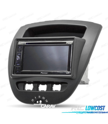 FACADE AUTORADIO 2-DIN NOIR POUR CITROEN C1 TOYOTA AYGO PEUGEOT 107 05-14