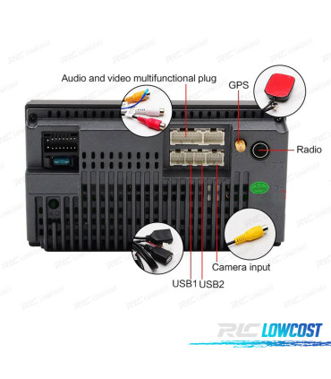 AUTORADIO 2DIN 9" TACTILE ANDROID 13 BLUETOOTH USB SD