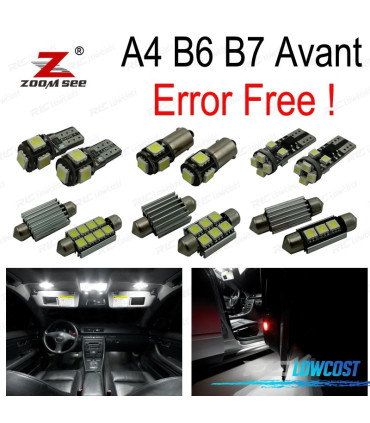 KIT 23 AMPOULES LED INTÉRIEUR AUDI A4 S4 RS4 B6 B7 QUATTRO AVANT 02-08