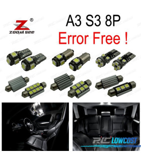 KIT 20 AMPOULES LED INTÉRIEUR POUR AUDI A3 S3 8 P 3P 5P SPORTBACK