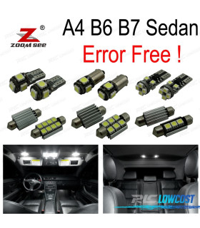 KIT 20 AMPOULES LED INTÉRIEUR AUDI A4 S4 RS4 B6 B7 BERLINE SALOON UNIQUEMENT 02-08