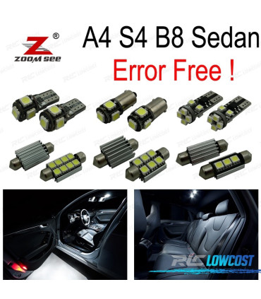 KIT 19 AMPOULES LED INTÉRIEUR POUR AUDI A4 B8 8K2 S4 BERLINE 09-15
