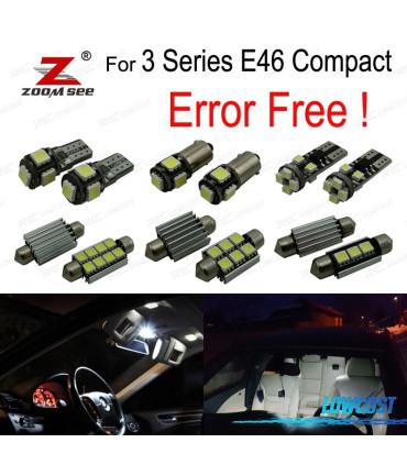 KIT 18 AMPOULES LED INTÉRIEUR BMW SÉRIE 3 E46 COMPACT 316ti 318td 318ti 320td 325ti 01-05