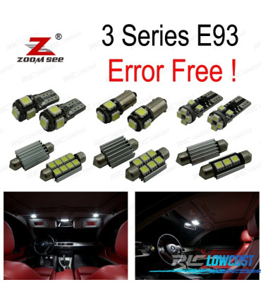 KIT 19 AMPOULES LED INTÉRIEUR BMW SÉRIE 3 E93 320i 325i 330d 330i 335i M3 06-13