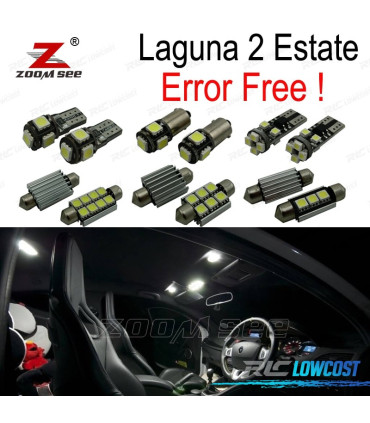 KIT 18 AMPOULES LED INTÉRIEUR POUR RENAULT LAGUNA TOURER II 2 MK2 2001-2007
