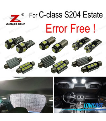 KIT 19 LED AMPOULE INTÉRIEURE MERCEDES CLASSE C S204 BREAK C180 C220 C230 C250 C280 C300 C320 C350 C63 AMG