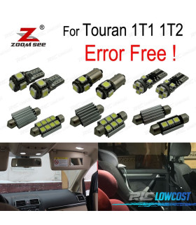 KIT 18 AMPOULES LED INTÉRIEUR POUR VOLKSWAGEN VW TOURAN 1T1 1T2 2003-2010