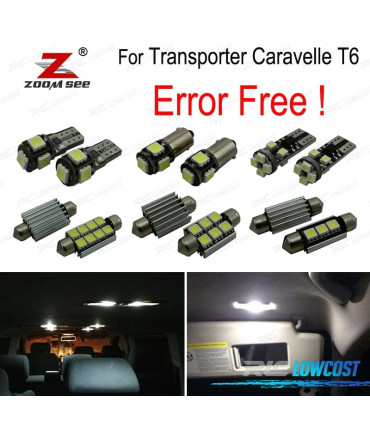 KIT 19 AMPOULES LED INTÉRIEUR POUR VOLKSWAGEN VW CARAVELLE MK6 T6 2016-2018