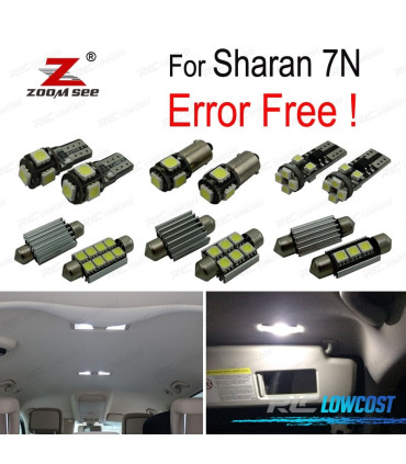 KIT 17 AMPOULES LED INTÉRIEUR POUR VOLKSWAGEN VW SHARAN 7N 2011-2018