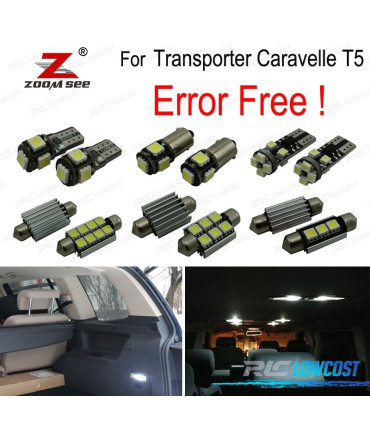 KIT 20 AMPOULES LED INTÉRIEUR ACCESSOIRES POUR VOLKSWAGEN VW TRANSPORTER CARAVELLE MK5 T5 2003 -2015