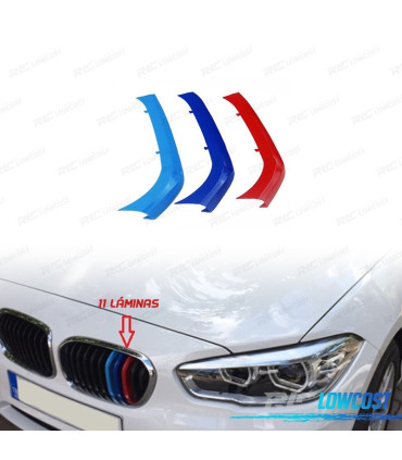 BANDES DE CALANDRE M TRICOLOR BMW M F20 F21 LCI 15-19 11 LAMES