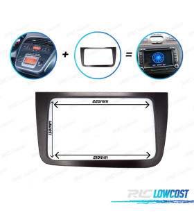 FACADE AUTORADIO 2-DIN GRIS POUR SEAT ALTEA TOLEDO VOLANT GAUCHE