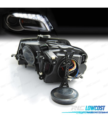 PHARES POUR AUDI A3 8P 08-12 DAYLIGHT TRU DRL FOND NOIR