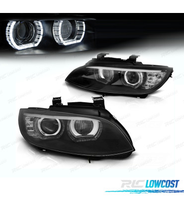 PHARES BMW E92 E93 XENON ANGEL EYES DLR LED FOND NOIR