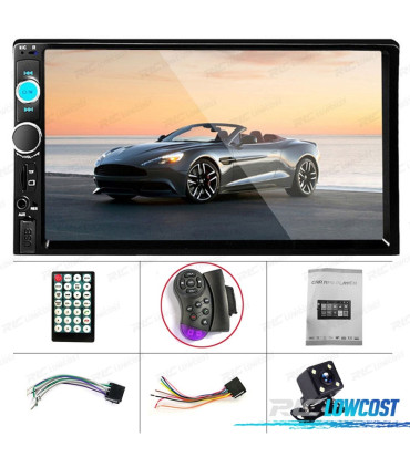 AUTORADIO 2DIN 7 TACTILE BLUETOOTH USB SD + CAMÉRA DE RECUL