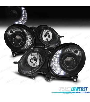 PHARES XENON MERCEDES ET W211 02-06 LED DAYLIGHT FOND NOIR