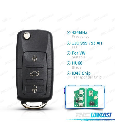 KIT CLÉS POUR VOLKSWAGEN VW BEETLE 02-04 GOLF 03-05 PASSAT 01-05 POLO 02-05