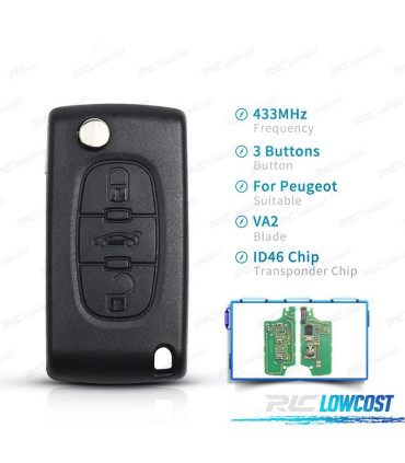 KIT CLÉS COMPLET POUR PEUGEOT 307 308 407 607