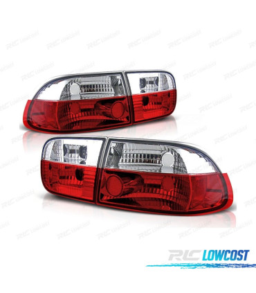 FEUX ARRIÈRE HONDA CIVIC 91-95 ROUGE CHROMÉ