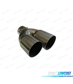 EMBOUT DOUBLE ECHAPPEMENT ROND INOX