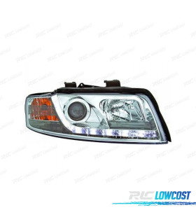 PHARES DAYLIGHT AUDI A4 BERLINE AVANT 00-04 FOND CHROMÉ