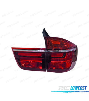 FEUX ARRIÈRE BMW X5 E70 07-10 LED TUBELIGHT ROUGE FUMÉ
