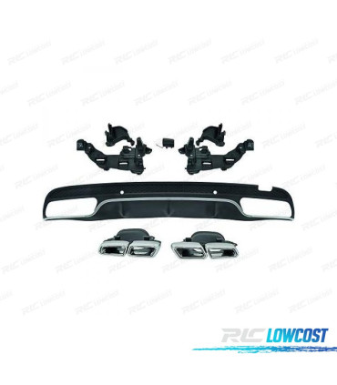 DIFFUSEUR MERCEDES CLASSE C LOOK AMG C63 BERLINE 14-17 + EMBOUTS D´ÉCHAPPEMENT