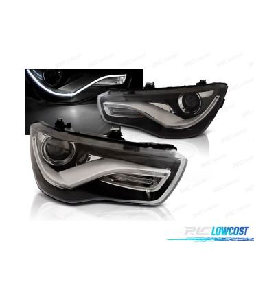 PHARES LED POUR AUDI A1 10-14 TRU DRL NOIR