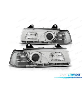 PHARES LED POUR BMW E36 90-99 CHROMÉ