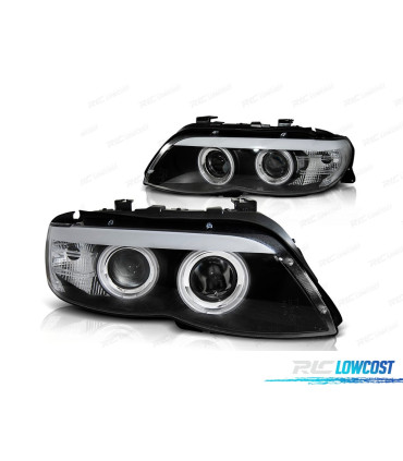 PHARES POUR BMW X5 E53 03-06 ANGEL EYES CCFL NOIR