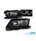 PHARES BMW E46 01-05 LED ANGEL EYES NOIR
