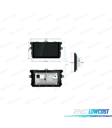 AUTORADIO GPS ANDROID 10 POUR TOYOTA COROLLA 07-13