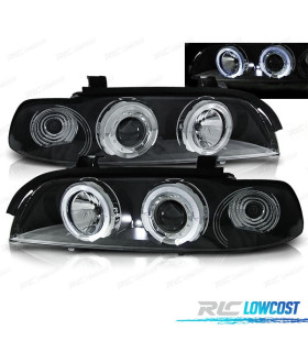 PHARES BMW E39 95-00 LED ANGEL EYES FOND NOIR
