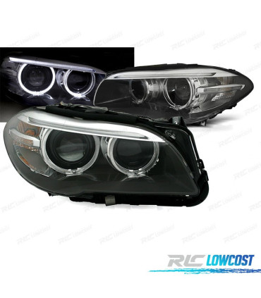 PHARES BMW F10 F11 10-13 XENON ANGEL EYES LED FOND NOIR