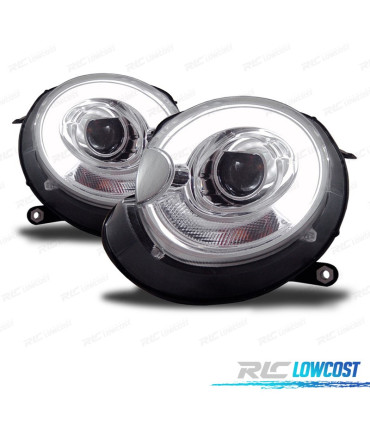PHARES POUR MINI COOPER R56 R57 06-10 TUBE LIGHT FOND CHROMÉ