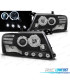 PHARES MITSUBISHI PAJERO V60 00-06 LED ANGEL EYES NOIR