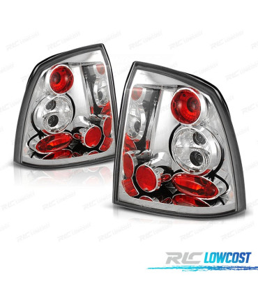 FEUX ARRIÈRE POUR OPEL ASTRA G 3P 5P 97-04 FOND CHROMÉ