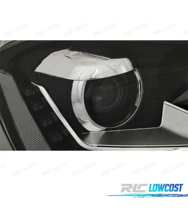 PHARES VOLKSWAGEN VW PASSAT B7 10-14 FEUX DIURNES FOND NOIR H7+H7