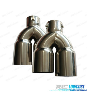 PACK DE 2 EMBOUTS D'ÉCHAPPEMENT ROND INOX