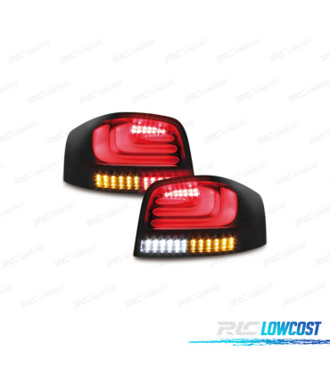 FEUX ARRIÈRE AUDI A3 8P 03-09 CARDNA FULL LED NOIR FUMÉ