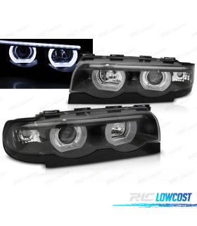 PHARES POUR BMW E38 94-01 ANGEL EYES LED NOIR