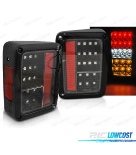 FEUX ARRIÈRE POUR JEEP WRANGLER 07-18 FULL LED NOIR