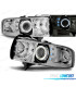 PHARES POUR DODGE RAM 94-01 LED ANGEL EYES CHROMÉ