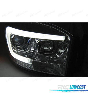 PHARES POUR DODGE RAM 06-08 TUBE LED CHROMÉ