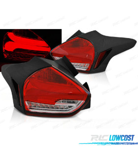 FEUX ARRIÈRE POUR FORD FOCUS MK3 15-18 LED DYNAMIQUES ROUGE