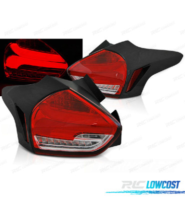 FEUX ARRIÈRE POUR FORD FOCUS MK3 15-18 LED DYNAMIQUES ROUGE